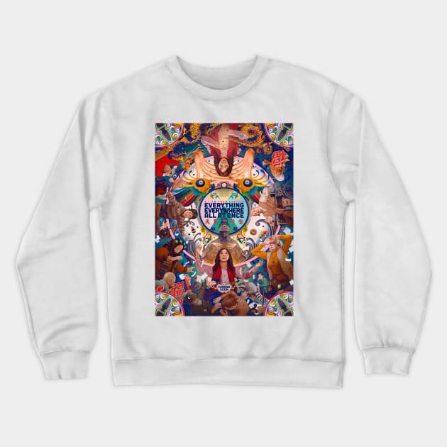 Everything Everywhere All at Once - Movie Poster Crewneck Sweatshirt by HeavenlyTrashy